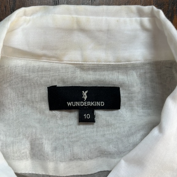 Wunderkind White Semi-Sheer Button Down LongSleeved Top - Picture 3 of 8